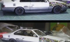 Sticker bombed Nissan leopard scale model